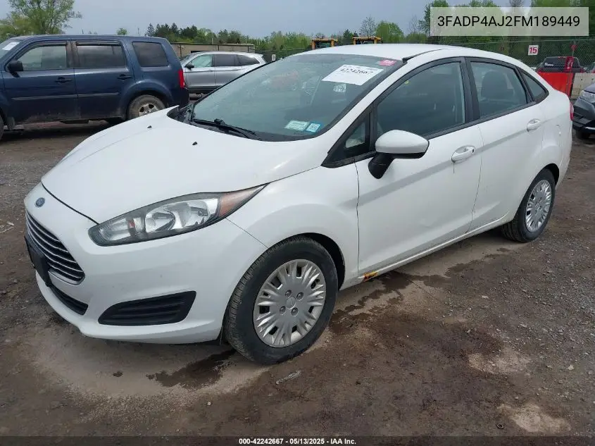 2015 Ford Fiesta S VIN: 3FADP4AJ2FM189449 Lot: 42242667
