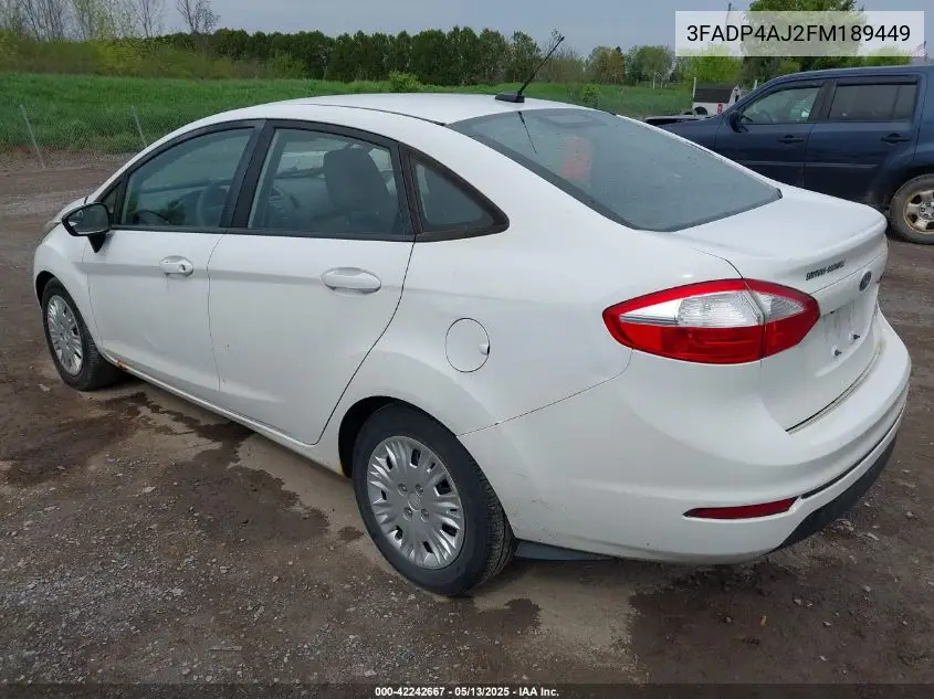 2015 Ford Fiesta S VIN: 3FADP4AJ2FM189449 Lot: 42242667