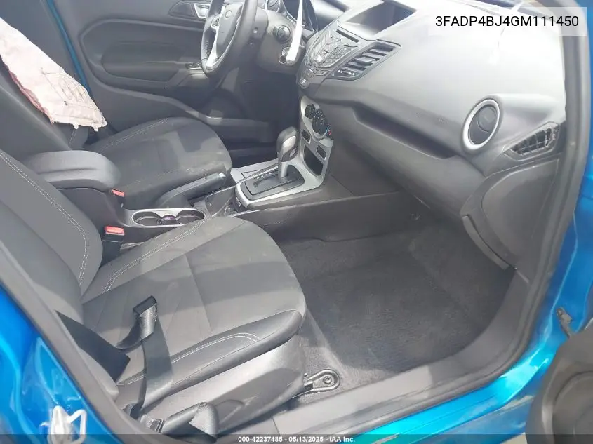 2016 Ford Fiesta Se VIN: 3FADP4BJ4GM111450 Lot: 42237485