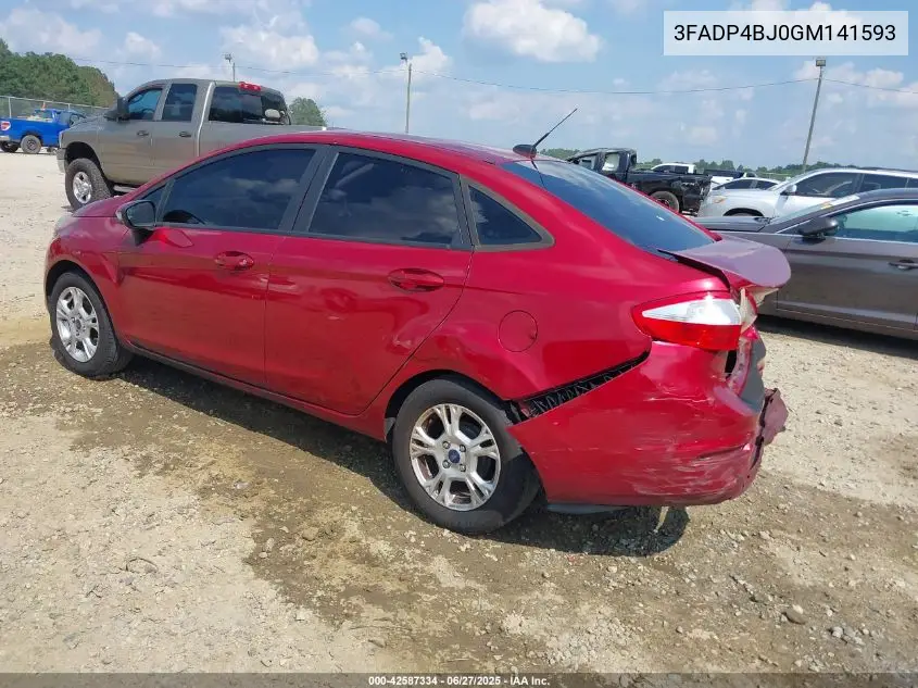 2016 Ford Fiesta Se VIN: 3FADP4BJ0GM141593 Lot: 42587334