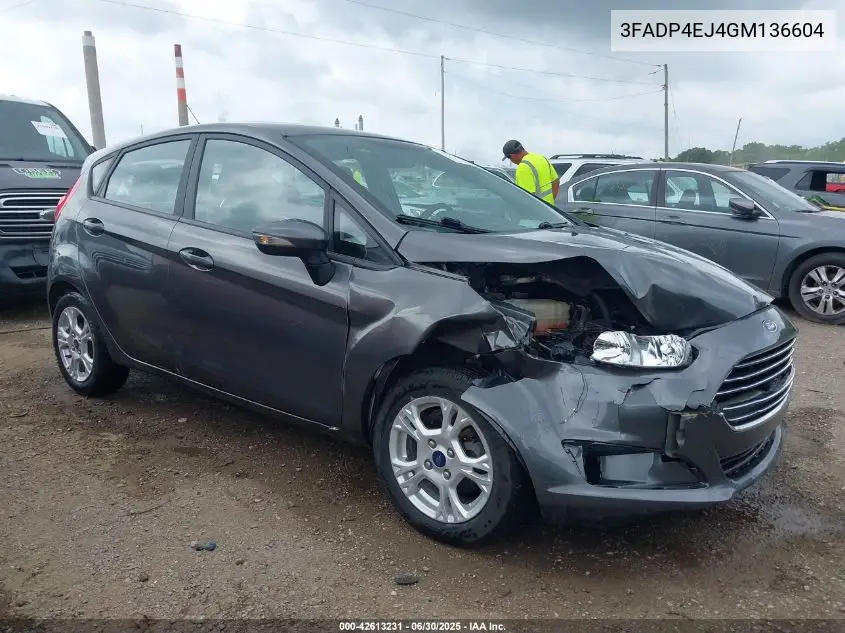 2016 Ford Fiesta Se VIN: 3FADP4EJ4GM136604 Lot: 42613231