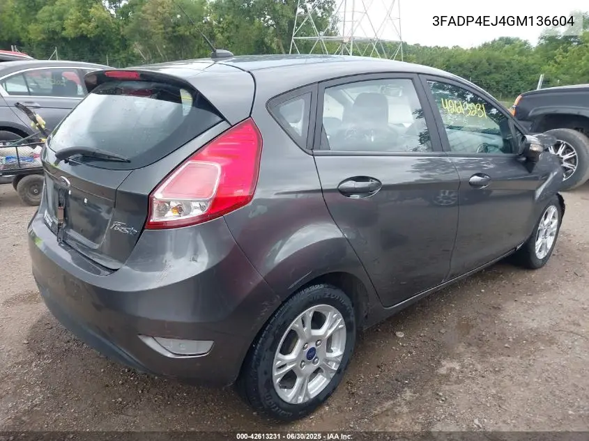 2016 Ford Fiesta Se VIN: 3FADP4EJ4GM136604 Lot: 42613231