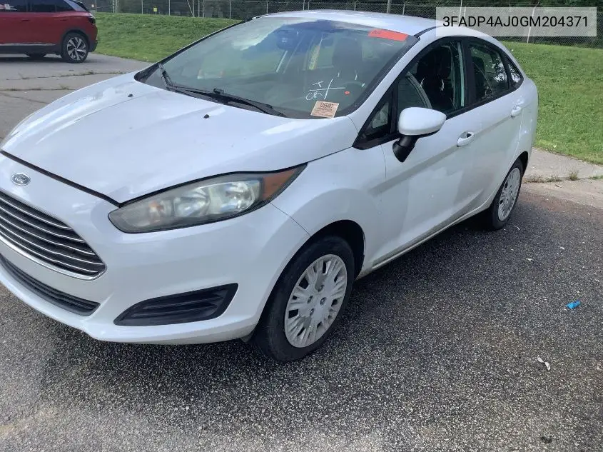 2016 Ford Fiesta S VIN: 3FADP4AJ0GM204371 Lot: 42639390