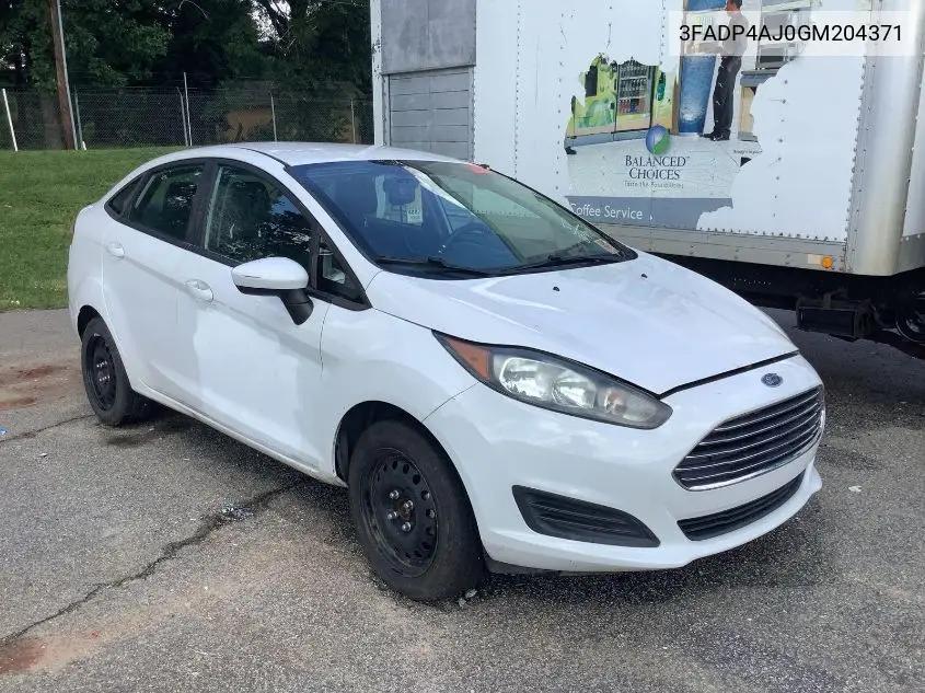 2016 Ford Fiesta S VIN: 3FADP4AJ0GM204371 Lot: 42639390