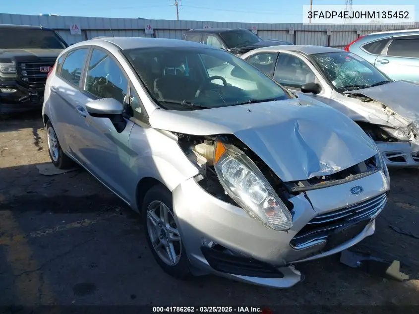 2017 Ford Fiesta Se VIN: 3FADP4EJ0HM135452 Lot: 41786262