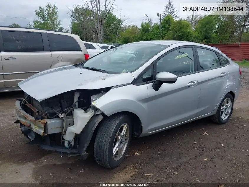 2017 Ford Fiesta Se VIN: 3FADP4BJ7HM138644 Lot: 42260313