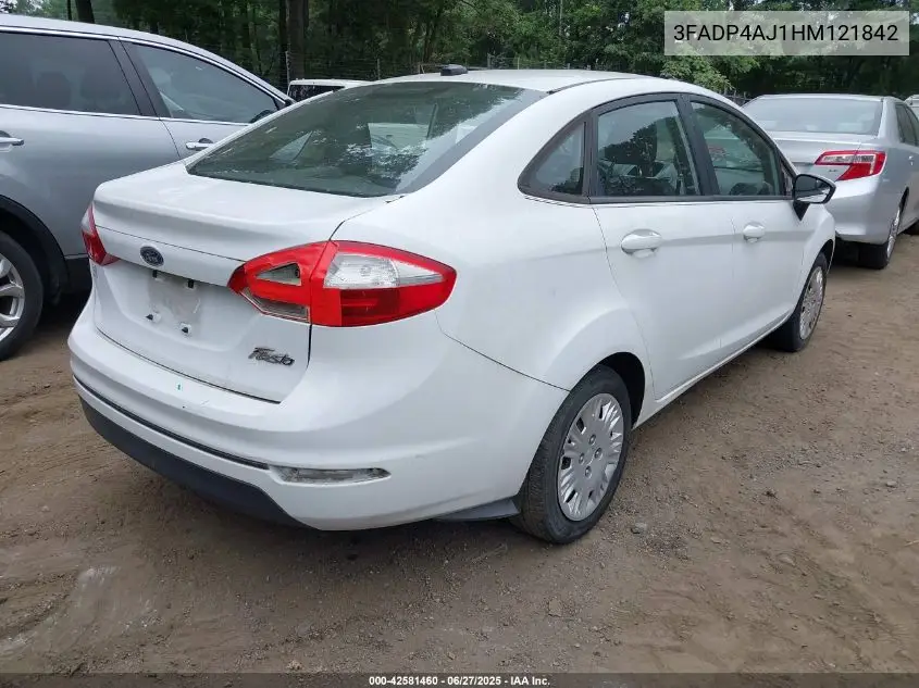 2017 Ford Fiesta S VIN: 3FADP4AJ1HM121842 Lot: 42581460