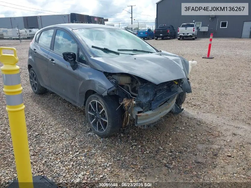 2019 Ford Fiesta Se VIN: 3FADP4EJ0KM136267 Lot: 30065588