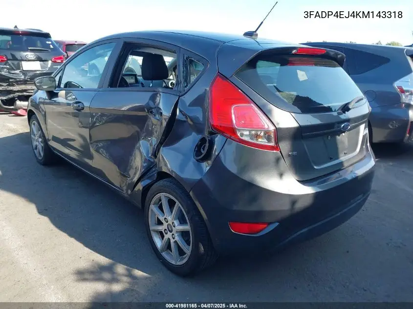 2019 Ford Fiesta Se VIN: 3FADP4EJ4KM143318 Lot: 41981165