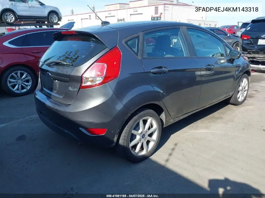 2019 Ford Fiesta Se VIN: 3FADP4EJ4KM143318 Lot: 41981165