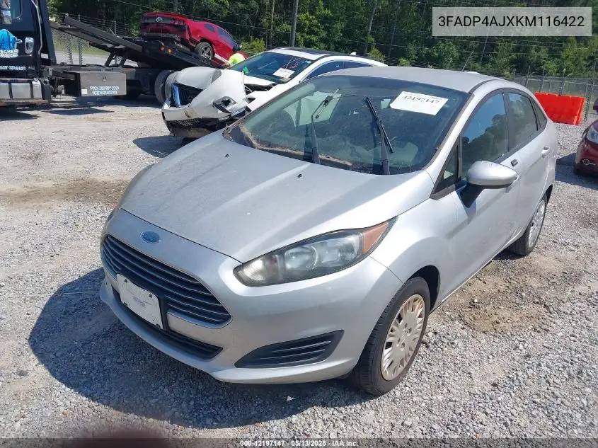 2019 Ford Fiesta S VIN: 3FADP4AJXKM116422 Lot: 42197147