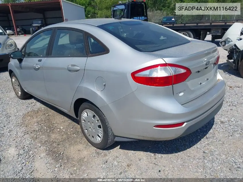 2019 Ford Fiesta S VIN: 3FADP4AJXKM116422 Lot: 42197147