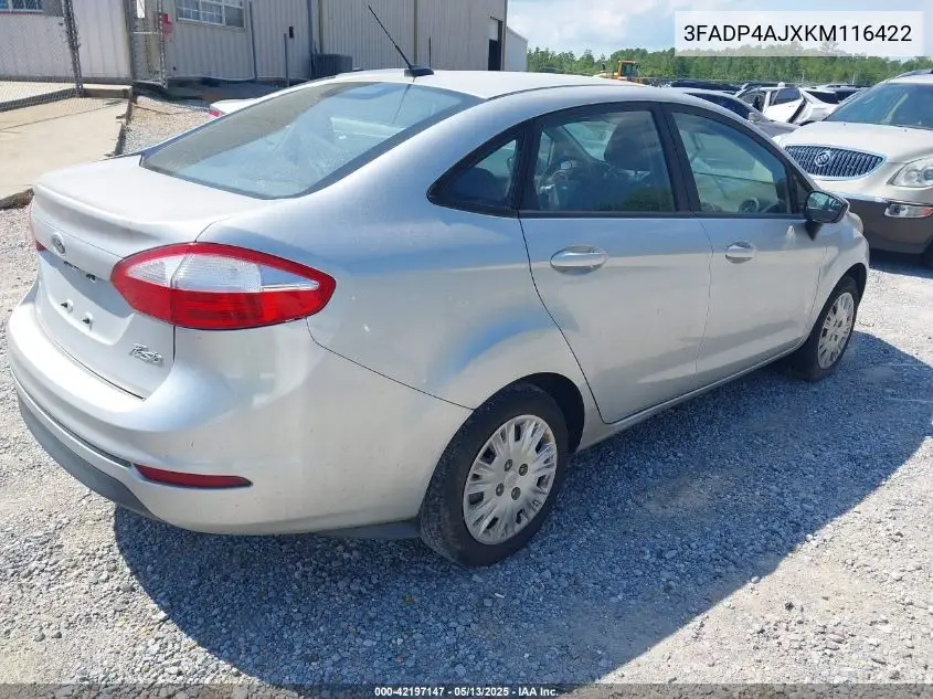 2019 Ford Fiesta S VIN: 3FADP4AJXKM116422 Lot: 42197147