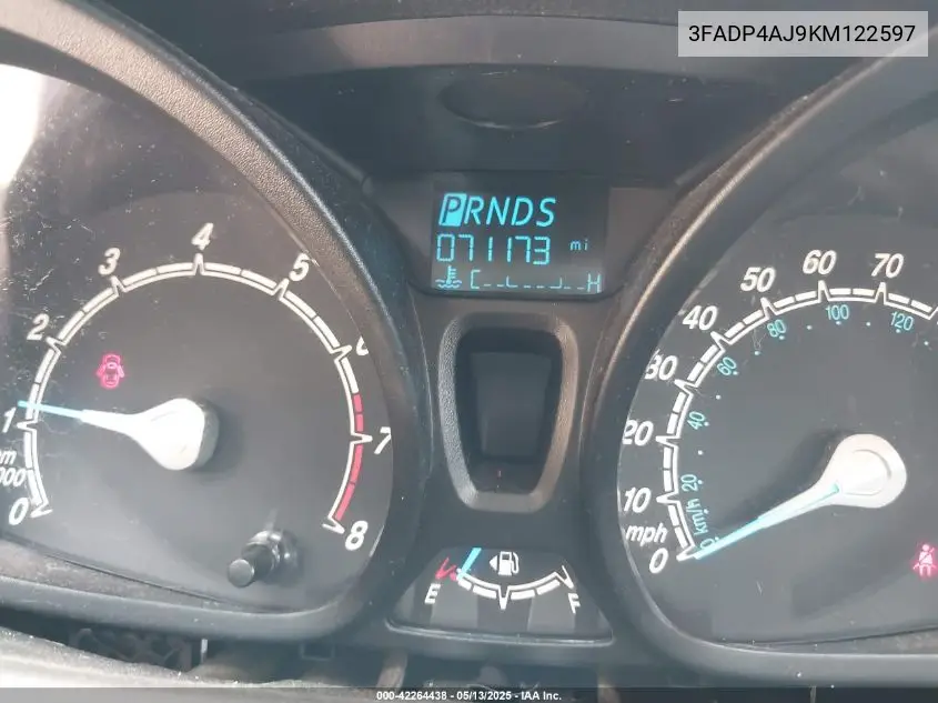 2019 Ford Fiesta S VIN: 3FADP4AJ9KM122597 Lot: 42264438