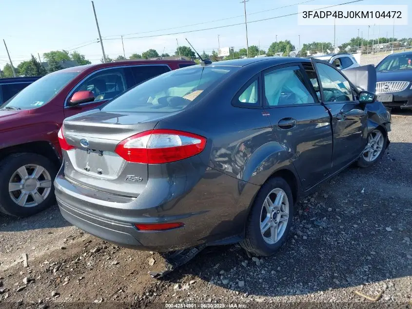2019 Ford Fiesta Se VIN: 3FADP4BJ0KM104472 Lot: 42514901