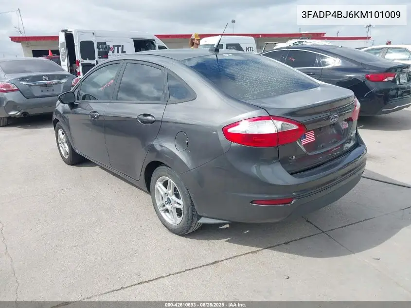 2019 Ford Fiesta Se VIN: 3FADP4BJ6KM101009 Lot: 42610693