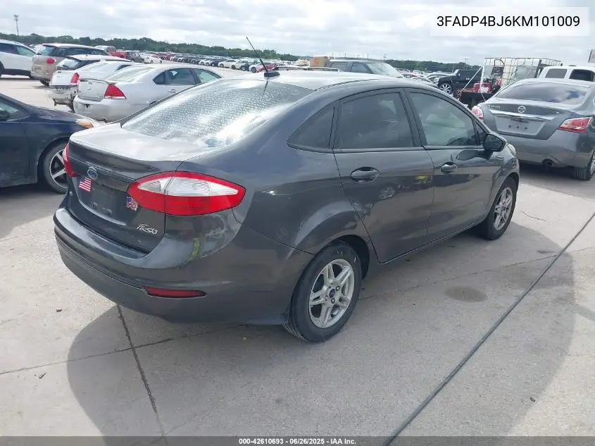2019 Ford Fiesta Se VIN: 3FADP4BJ6KM101009 Lot: 42610693