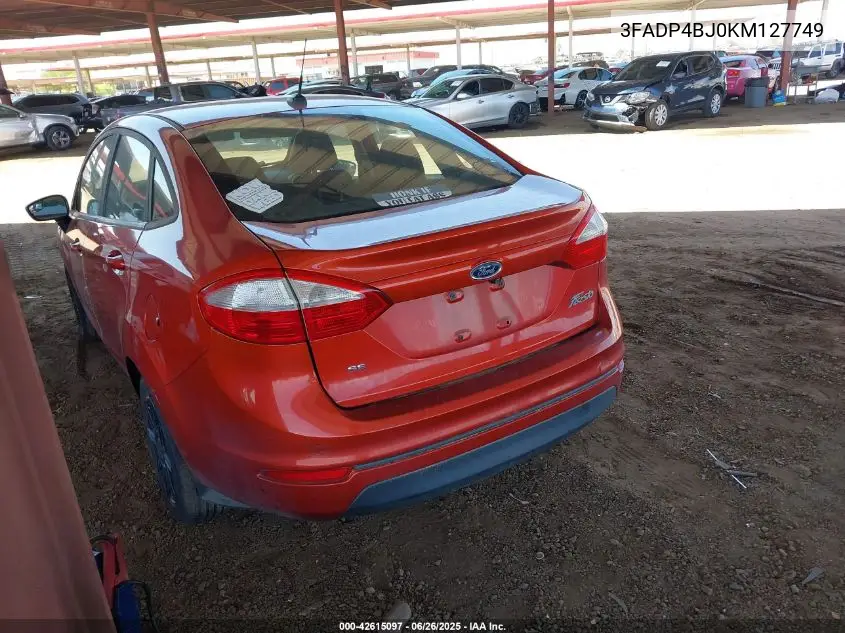 2019 Ford Fiesta Se VIN: 3FADP4BJ0KM127749 Lot: 42615097