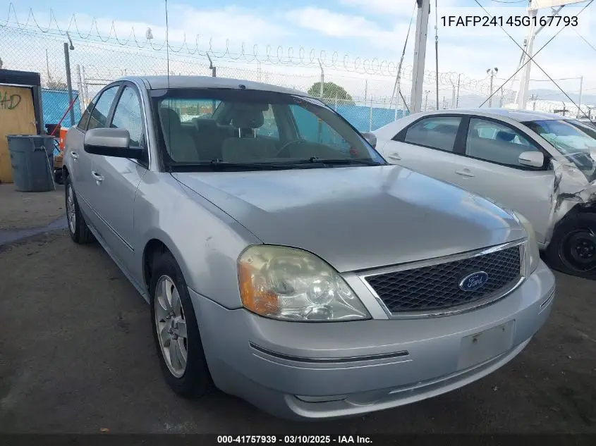 2005 Ford Five Hundred Sel VIN: 1FAFP24145G167793 Lot: 41757939