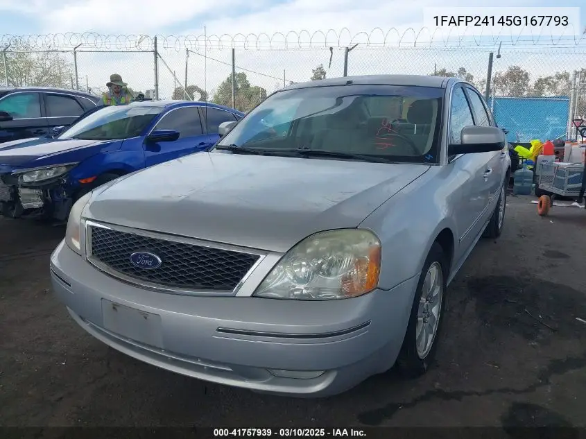 2005 Ford Five Hundred Sel VIN: 1FAFP24145G167793 Lot: 41757939