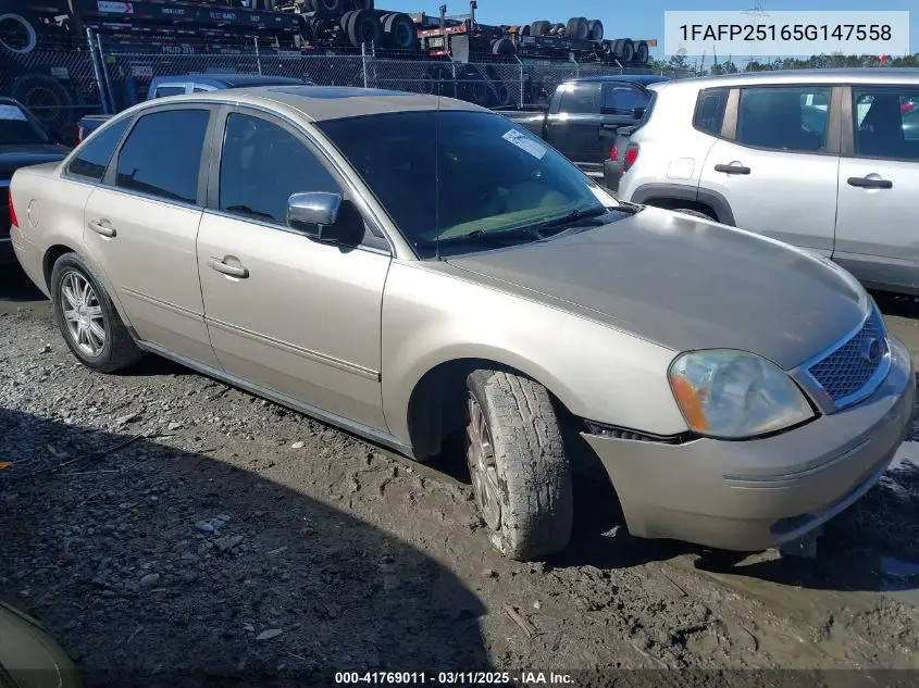 2005 Ford Five Hundred Limited VIN: 1FAFP25165G147558 Lot: 41769011