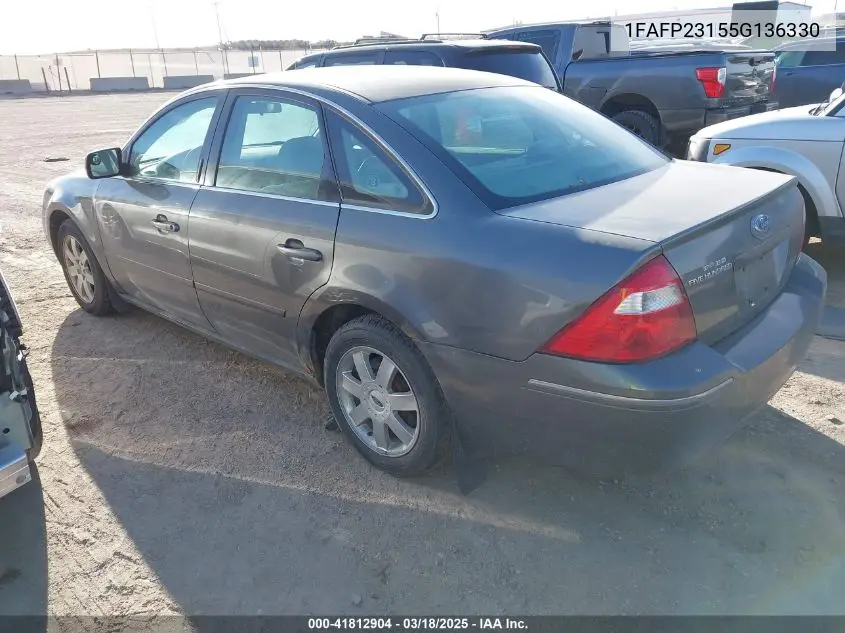 2005 Ford Five Hundred Se VIN: 1FAFP23155G136330 Lot: 41812904