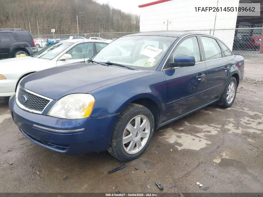 2005 Ford Five Hundred Se VIN: 1FAFP26145G189662 Lot: 41948827