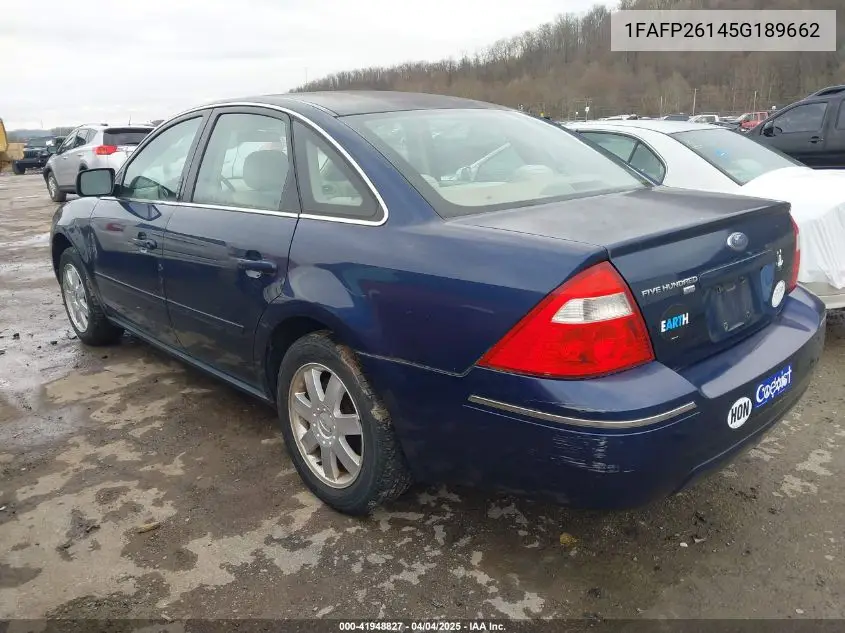 2005 Ford Five Hundred Se VIN: 1FAFP26145G189662 Lot: 41948827