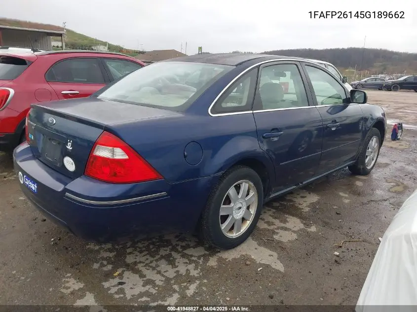 2005 Ford Five Hundred Se VIN: 1FAFP26145G189662 Lot: 41948827