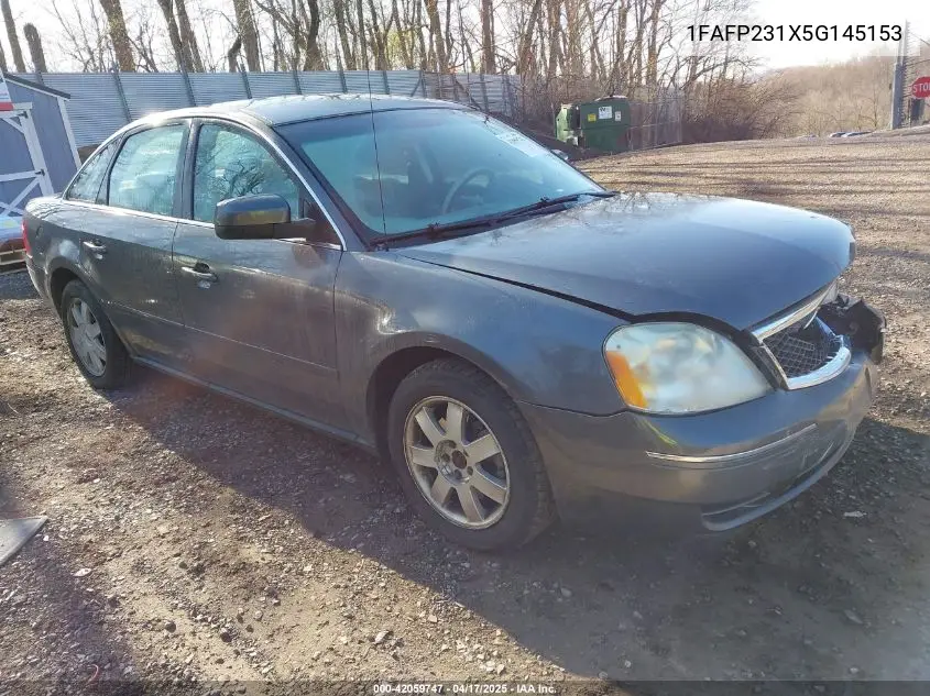 2005 Ford Five Hundred Se VIN: 1FAFP231X5G145153 Lot: 42059747