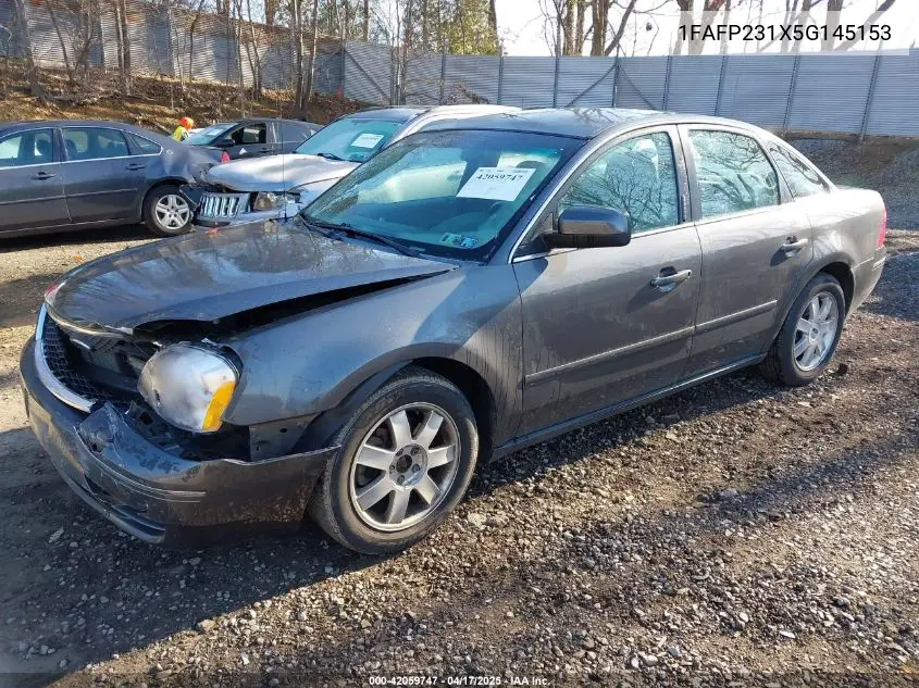 2005 Ford Five Hundred Se VIN: 1FAFP231X5G145153 Lot: 42059747