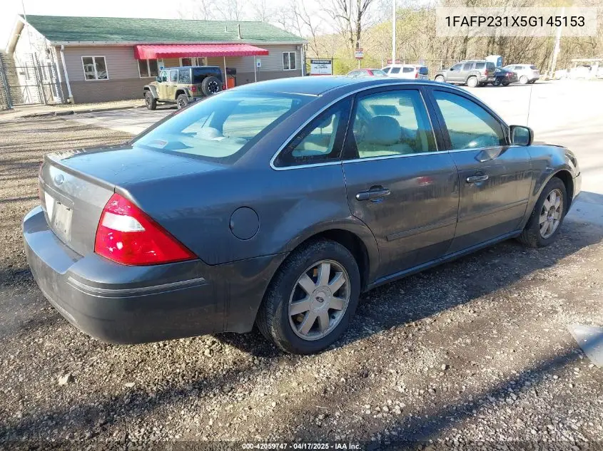 2005 Ford Five Hundred Se VIN: 1FAFP231X5G145153 Lot: 42059747