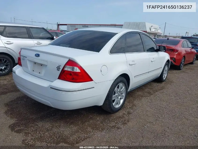 2005 Ford Five Hundred Sel VIN: 1FAFP24165G136237 Lot: 42109923