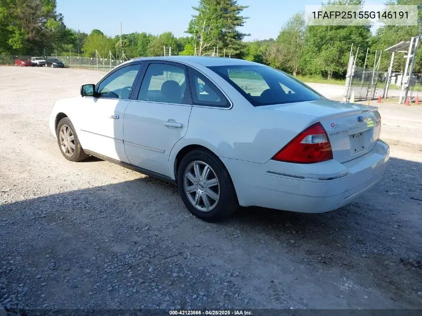2005 Ford Five Hundred Limited VIN: 1FAFP25155G146191 Lot: 42123866