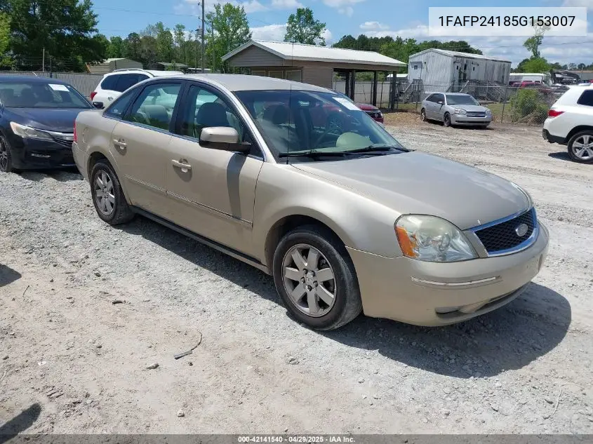 2005 Ford Five Hundred Sel VIN: 1FAFP24185G153007 Lot: 42141540