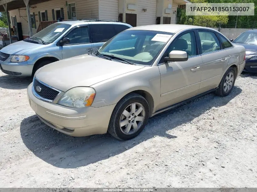 2005 Ford Five Hundred Sel VIN: 1FAFP24185G153007 Lot: 42141540