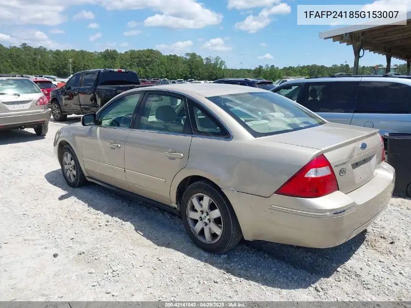 2005 Ford Five Hundred Sel VIN: 1FAFP24185G153007 Lot: 42141540