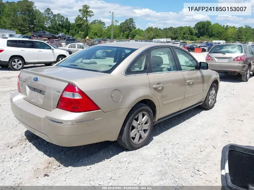 2005 Ford Five Hundred Sel VIN: 1FAFP24185G153007 Lot: 42141540