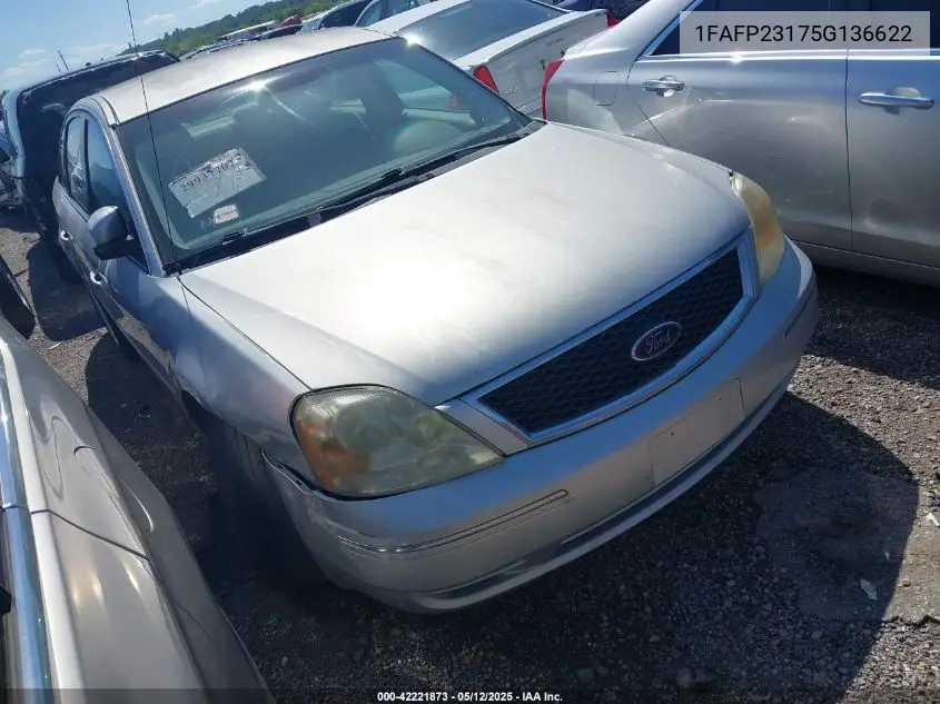 2005 Ford Five Hundred Se VIN: 1FAFP23175G136622 Lot: 42221873
