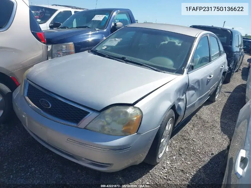 2005 Ford Five Hundred Se VIN: 1FAFP23175G136622 Lot: 42221873