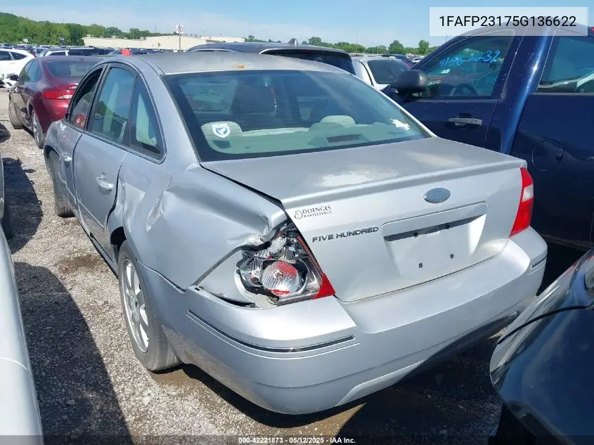 2005 Ford Five Hundred Se VIN: 1FAFP23175G136622 Lot: 42221873