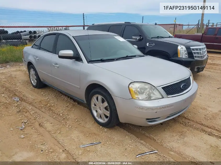 2005 Ford Five Hundred Se VIN: 1FAFP23195G149114 Lot: 42228184