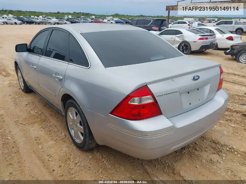 2005 Ford Five Hundred Se VIN: 1FAFP23195G149114 Lot: 42228184