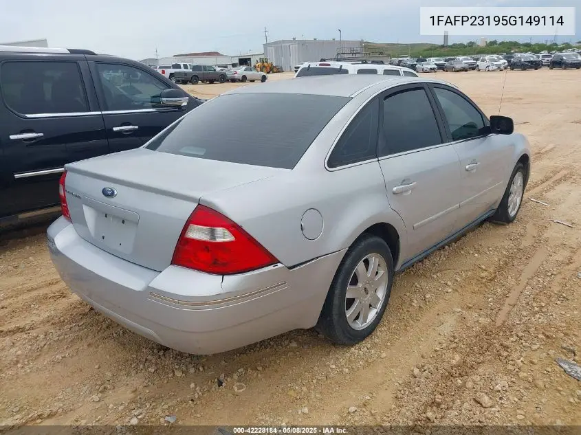 2005 Ford Five Hundred Se VIN: 1FAFP23195G149114 Lot: 42228184