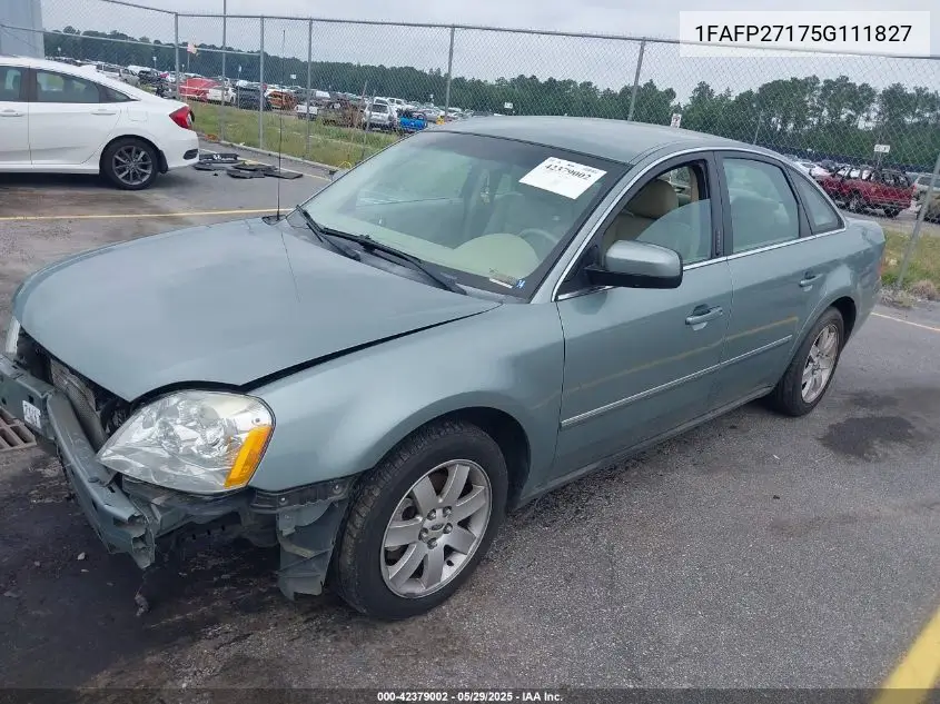 2005 Ford Five Hundred Sel VIN: 1FAFP27175G111827 Lot: 42379002