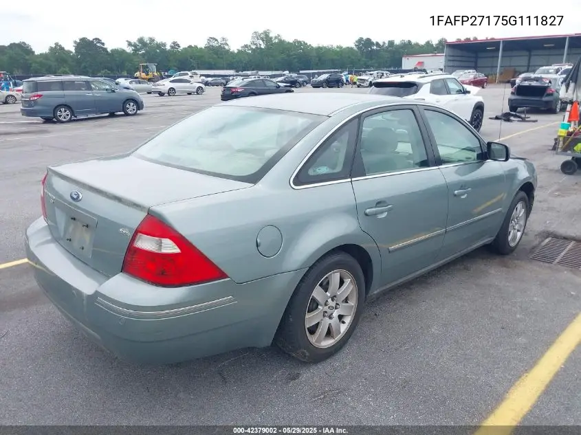 2005 Ford Five Hundred Sel VIN: 1FAFP27175G111827 Lot: 42379002