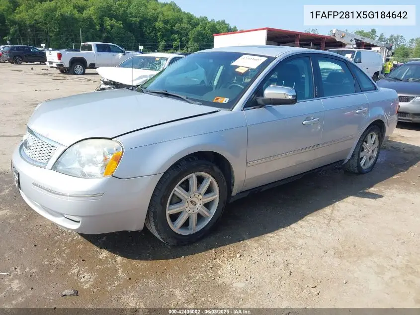 2005 Ford Five Hundred Limited VIN: 1FAFP281X5G184642 Lot: 42405002