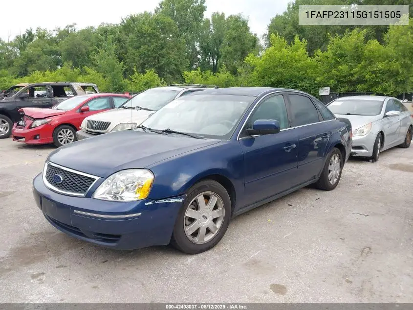 2005 Ford Five Hundred Se VIN: 1FAFP23115G151505 Lot: 42408037
