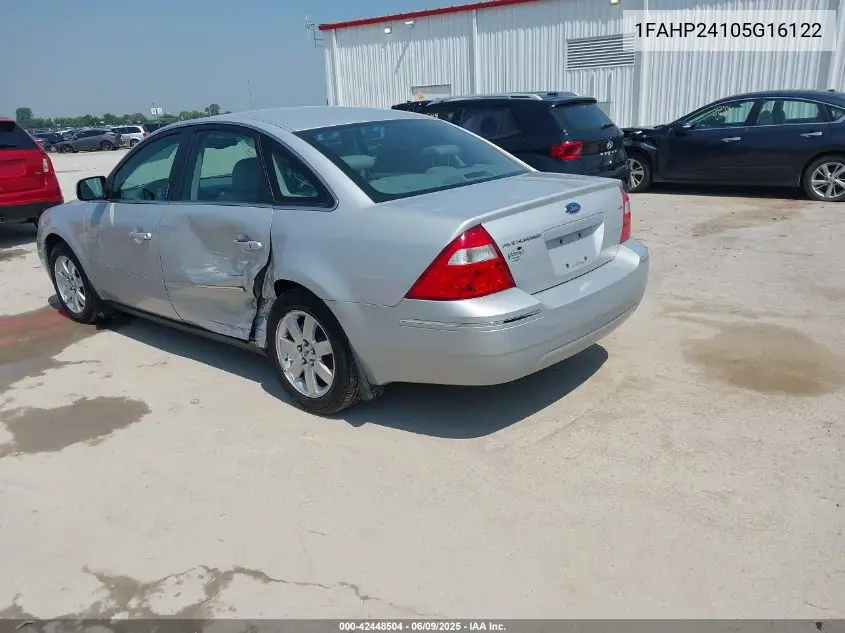 2005 Ford Five Hundred Sel VIN: 1FAHP24105G16122 Lot: 42448504