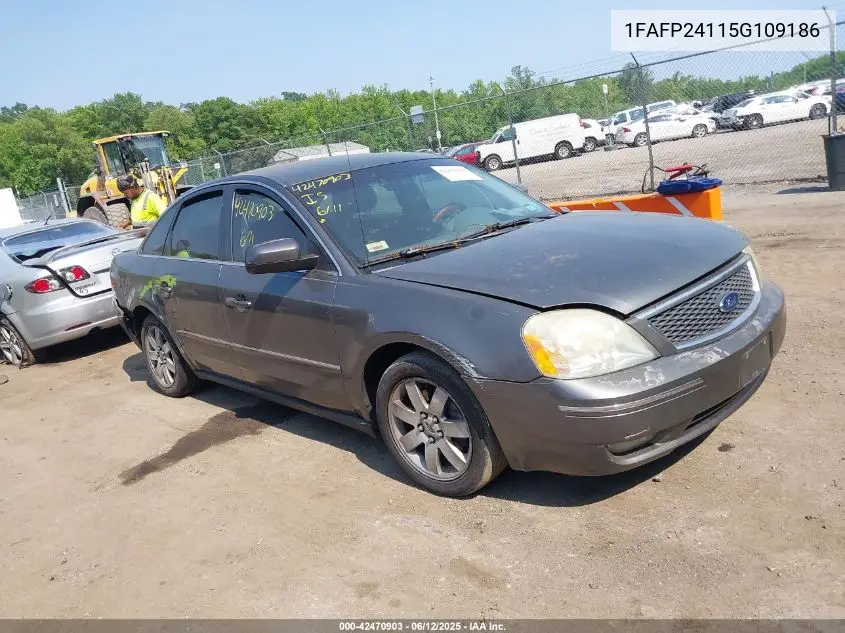 2005 Ford Five Hundred Sel VIN: 1FAFP24115G109186 Lot: 42470903